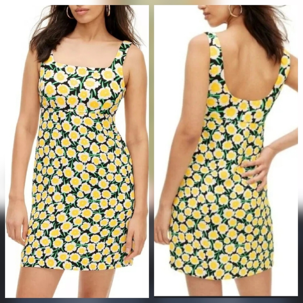 Diane Von Furstenberg Target Yellow Poppy Floral Shift Mini Dress